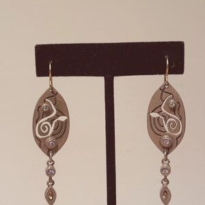 Patricia Locke gold tone earrings with Swarovski colored crystals